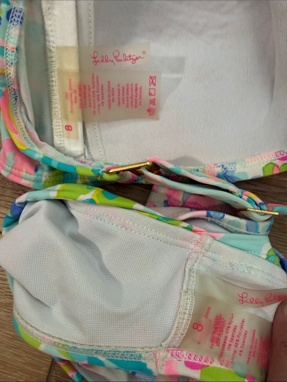 Lilly Pulitzer Catch the Wave Swimsuit *Multi Lilly Garden Size 8 - Picture 4 of 4